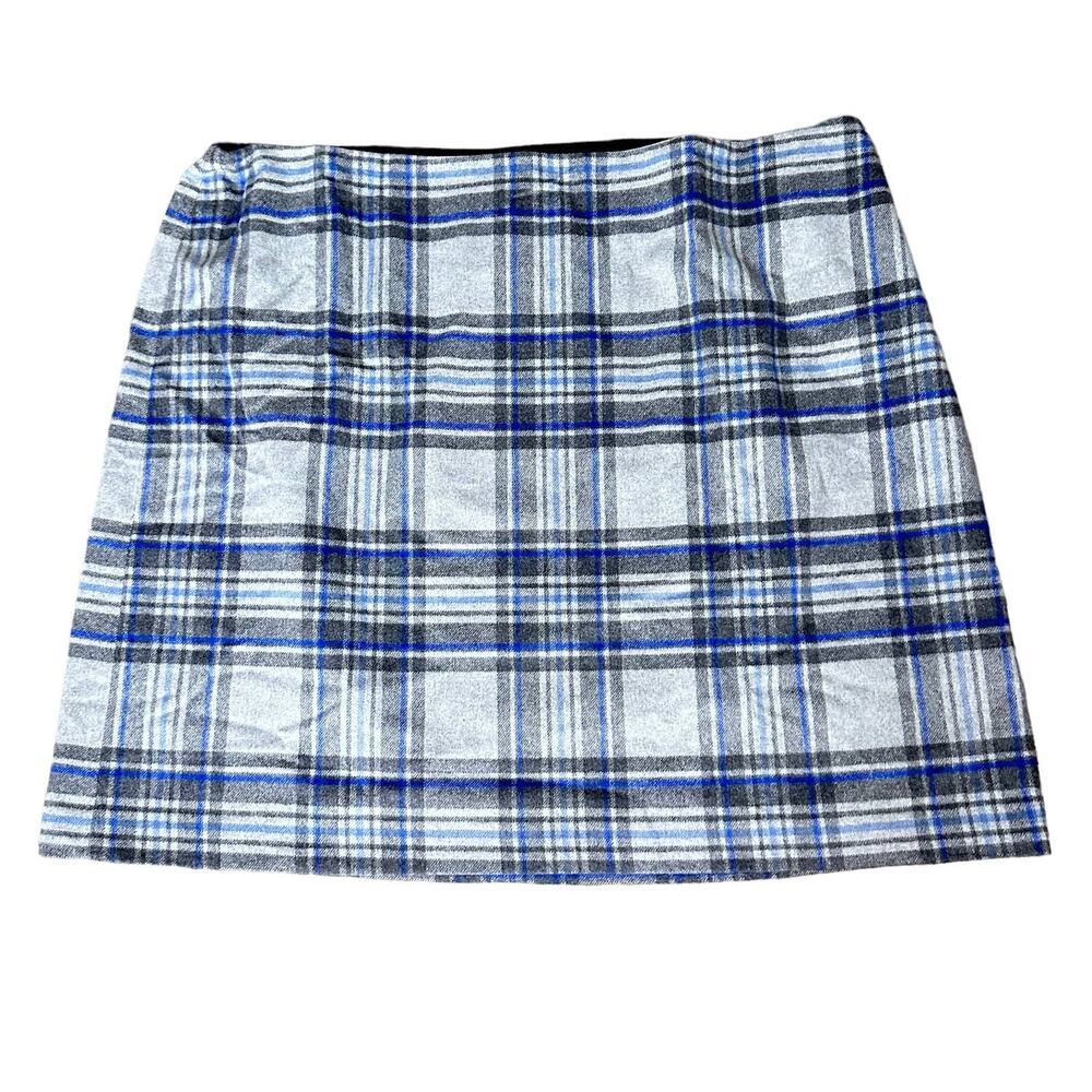 Talbots wool blend plaid a line skirt women's size 24